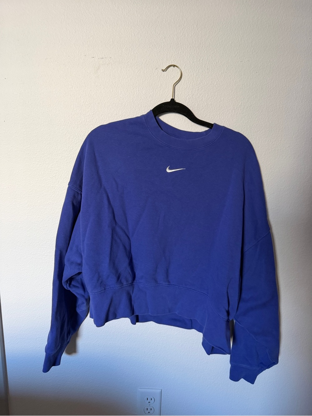 Nike Women's Sapphire Blue Pullover Sweatshirt with White Swoosh